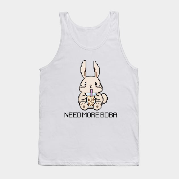 Pixel Bunny Needs More Boba Tea! Tank Top by SirBobalot